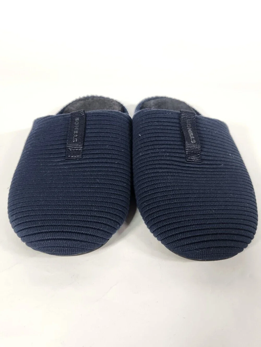 Bombas Navy Blue Ribbed Knit Slippers